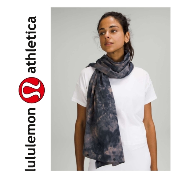 ❣️Lululemon Customizable Snap Scarf Diamond Dye Lunar Rock True Navy - Picture 13 of 15